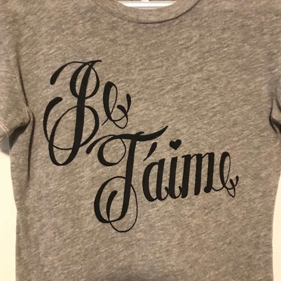 WILDFOX Je T’aime T Shirt I LOVE YOU French Heart Tee Sheer Self Babe Top Boho S - Picture 2 of 5